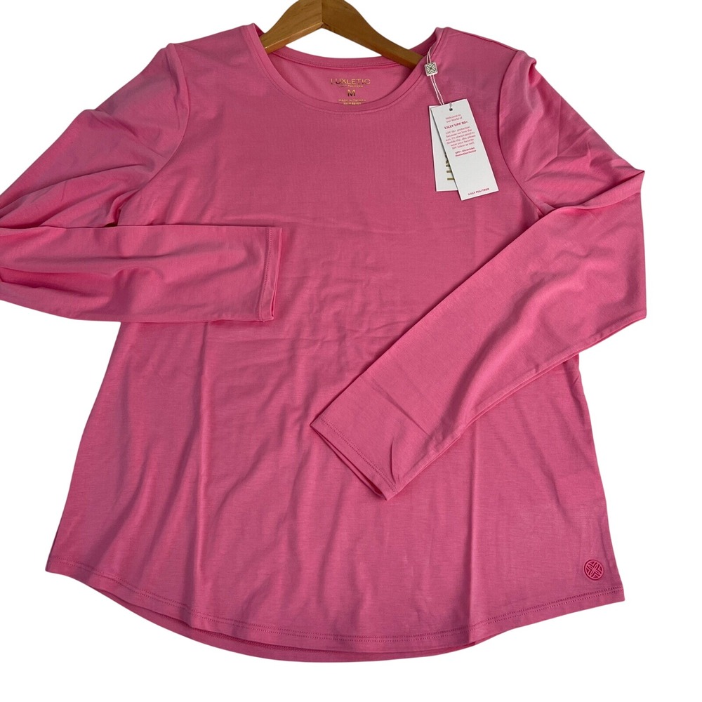 Lilly Pulitzer Luxletic Westley Long Sleeve Tee UPF 50 Confetti Pink 013558 M